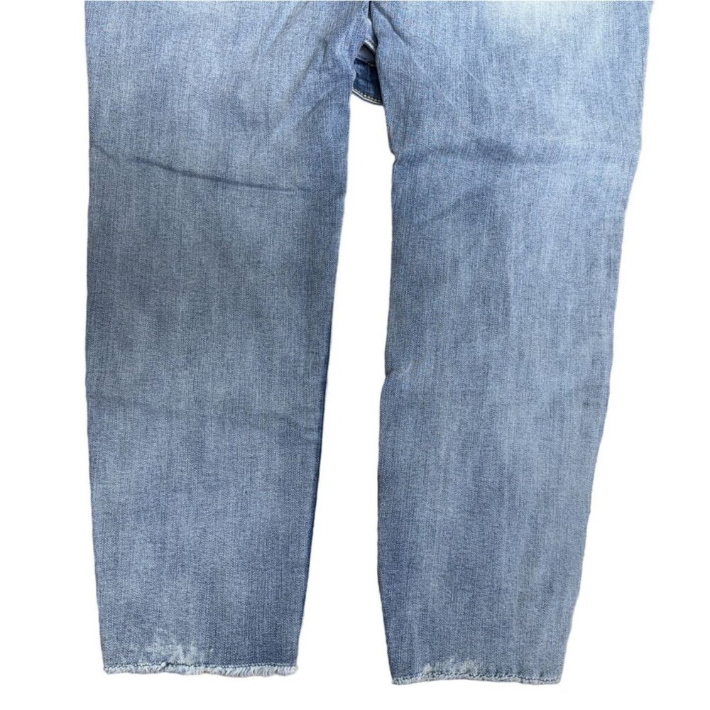 A.N.A Women's Size 10 Blue Light Wash Rose Embellished Distressed Stretch Jeans - Picture 4 of 8